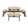 Mesa de Picnic de Madera Redonda 2000mm Rowlinson: Robusta & Elegante