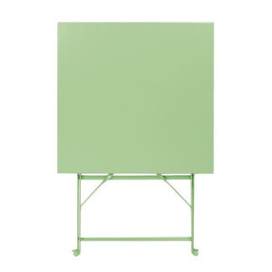 Mesa cuadrada plegable Bolero verde claro 600 mm de acero