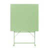 Mesa cuadrada plegable Bolero verde claro 600 mm de acero