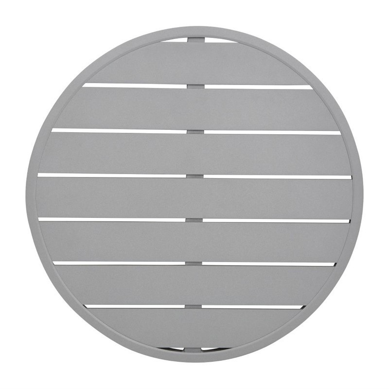 Mesa redonda de aluminio gris claro de 580 mm Bolero - Estilo moderno