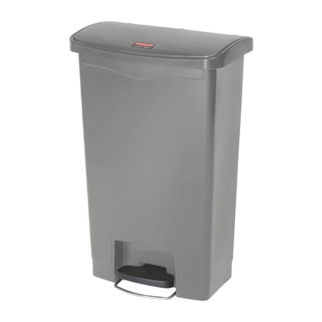 Cubo de basura con pedal frontal gris 50L - Higiénico y práctico | Rubbermaid