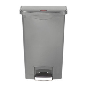 Cubo de basura con pedal frontal gris 50L - Higiénico y práctico | Rubbermaid