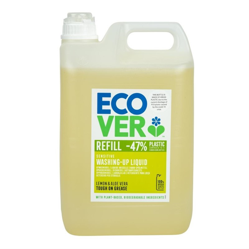 Líquido Lavavajillas Concentrado Limón Aloe Vera 5L Ecover: Limpia y cuida tu vajilla