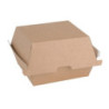 Pequeñas Cajas de Hamburguesa Compostables 112mm - Lote 150 Kraft Fiesta