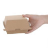 Pequeñas cajas de hamburguesas compostables de 112 mm - Lote de 150 Kraft Fiesta