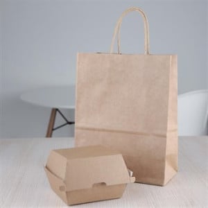 Small Compostable Hamburger Boxes 112mm - Pack of 150 Kraft Fiesta