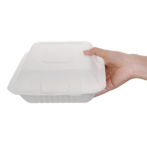 Cajas 3 Compartimentos de Bagazo Compostables 201mm - Lote de 200