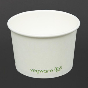 Recipientes para Alimentos Calientes Compostables 110 m - Lote de 1000 Vegware - Prácticos y Respetuosos con el Medio Ambiente