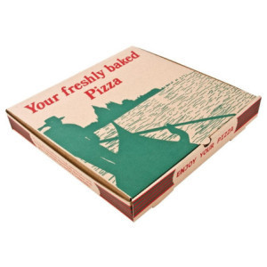 Cajas de pizza impresas compostables de 311 mm - Lote de 100 por FourniResto