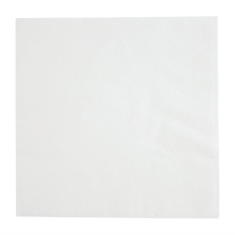 Serviettes Cocktail Blanches 1 Pli 1/4 - Lot de 5000 Recyclables avec Dimensions 300mm