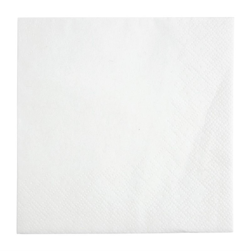 Serviettes Cocktail 2 Plis 240 mm Blanches - Lot de 4000 Fiesta