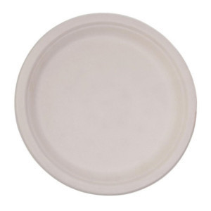 Compostable oval plates made of bagasse 198 mm - Pack of 50, professional quality