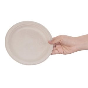 Platos ovalados compostables de bagazo de 198 mm - Paquete de 50, calidad profesional