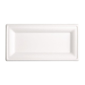 Platos Rectangulares Compostables de Bagazo 258mm