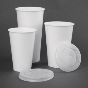 Vasos de papel de 340 ml - Paquete de 1000, 80 mm - Bebidas Frías Fiesta Reciclable