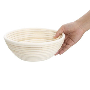 Cesta de fermentación redonda de ratán de 220 x 80 mm de la marca profesional Vogue.