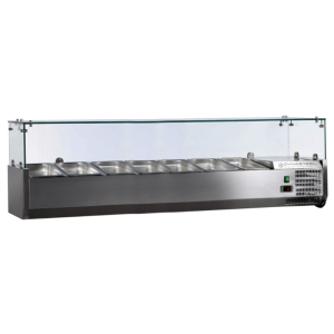 Refrigerated Saladette to Place with Glass - 7 x GN 1/3 - Dynasteel