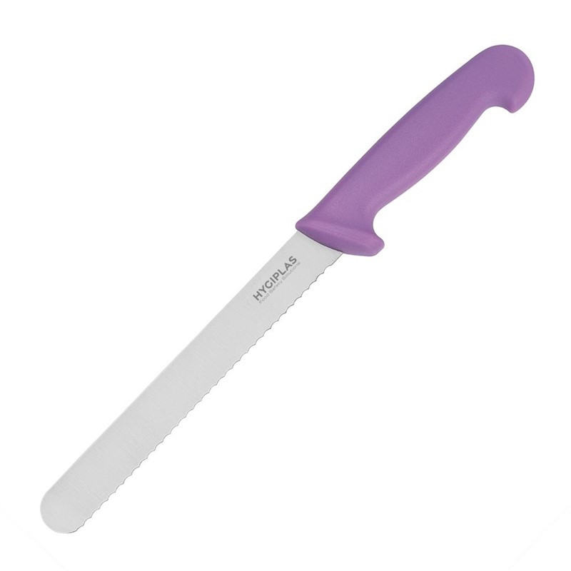 Cuchillo de Pan Hygiplas Violeta 200 mm: ¡Cortar sin esfuerzo!