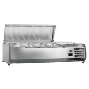 Refrigerated Saladette to Place Stainless Steel Lid - 3 x GN 1/3 + 1 x GN 1/2 - Dynasteel