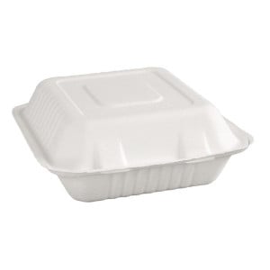 Cajas de bisagra compostables de Bagazo 236mm - Lote de 200