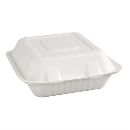 Cajas de bisagra compostables de Bagazo 236mm - Lote de 200