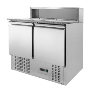 Mueble de pizza refrigerado de 2 puertas - 5 recipientes GN 1/6 Dynasteel | Fourniresto