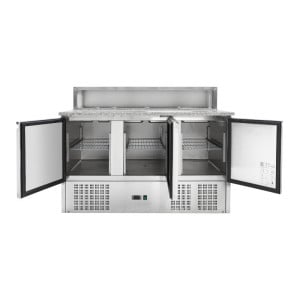 Mueble para Pizza Refrigerado - 3 Puertas - 8 Cubetas GN 1/6 - Dynasteel