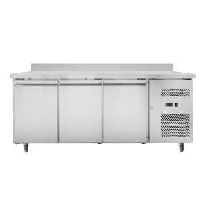 Mesa Refrigerada 3 Puertas GN1/1 - Profundidad 700 con Backsplash - Dynasteel