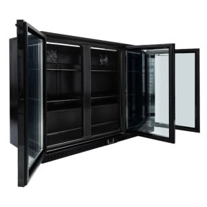 Refrigerated Back Bar 328 L 3 Glass Doors Black