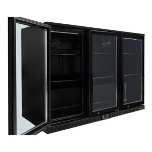 Bar Trasero Refrigerado 328 L 3 Puertas de Vidrio Negro