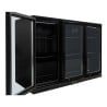 Refrigerated Back Bar 328 L 3 Glass Doors Black