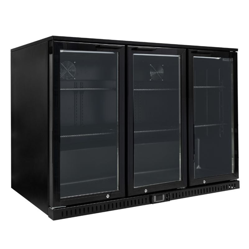 Bar Trasero Refrigerado 328 L 3 Puertas de Vidrio Negro