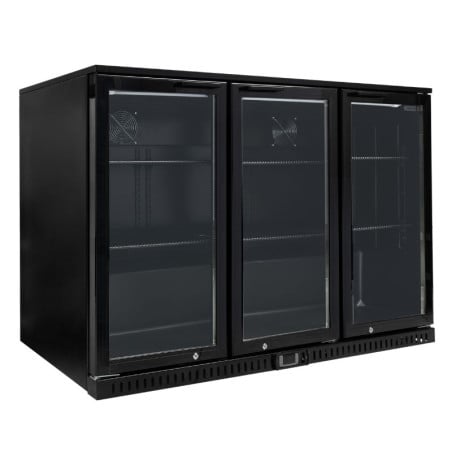 Barra Trasera Refrigerada Skinplate - 3 Puertas de Vidrio Batientes - 328 L - Dynasteel