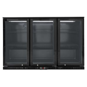 Refrigerated Back Bar 328 L 3 Glass Doors Black