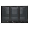 Refrigerated Back Bar 328 L 3 Glass Doors Black