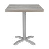 Plato de mesa cuadrado de melamina gris Bolero 600 mm