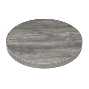 Mesa redonda de melamina gris de 600 mm - Bolero, resistente y elegante