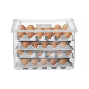 Caja de huevos OVOBOX 120 HENDI - Almacenamiento eficiente de huevos