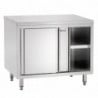 Stainless Steel Furniture with Sliding Doors and Shelf - L 1000 mm - Refurbished