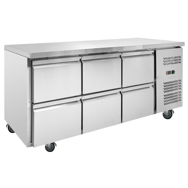 Mesa Refrigerada Positiva - 6 Cajones Dynasteel: Eficiente y Espaciosa