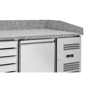 Mueble para pizza 600x400 - 1 puerta y 7 cajones Dynasteel: Almacenamiento y rendimiento refrigerado