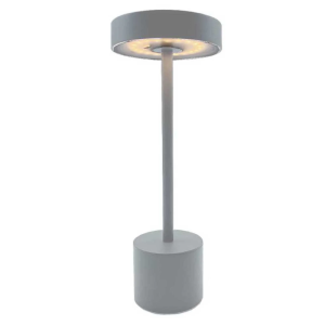 Lámpara de Mesa Táctil de Aluminio - Roby Gris Claro - Lumisky