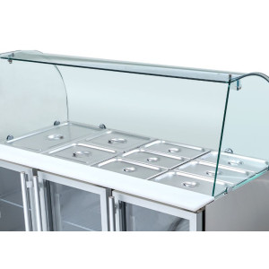 Saladette Refrigerada 4 GN 1/1 - 3 Puertas de Vidrio - Dynasteel