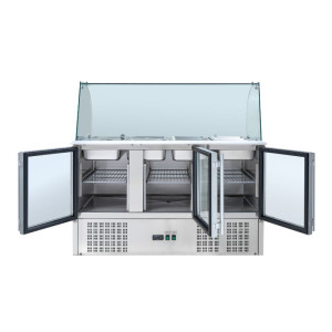 Vitrina refrigerada para ensaladas 4 GN 1/1 - 3 puertas de cristal Dynasteel: almacenamiento óptimo y diseño robusto