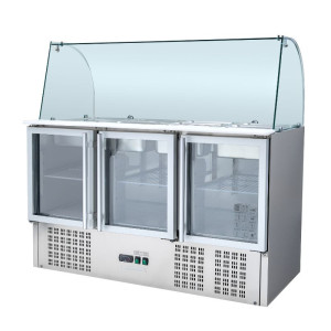 Vitrina refrigerada para ensaladas 4 GN 1/1 - 3 puertas de cristal Dynasteel: almacenamiento óptimo y diseño robusto