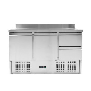 Mesa Refrigerada Positiva con Respaldo - 2 Puertas y 2 Cajones GN 1/2 - Dynasteel