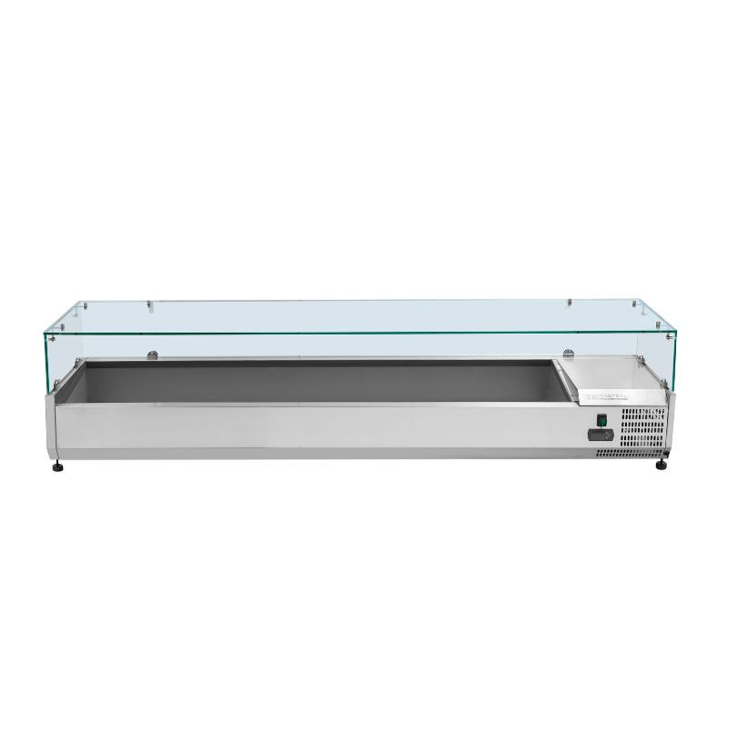 Refrigerated Countertop Saladette with Glass - 9 x GN 1/3 - Dynasteel