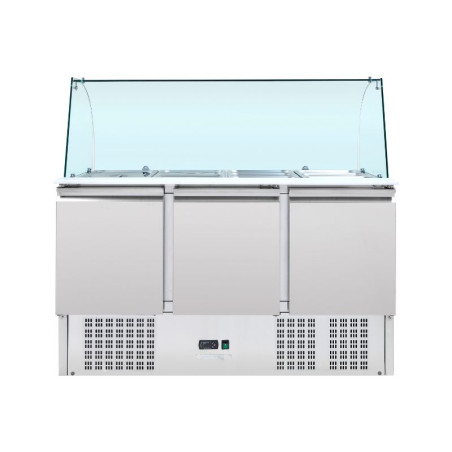 Vitrina refrigerada para ensaladas 4 GN 1/1 - 3 puertas Dynasteel: Almacenamiento óptimo para profesionales.