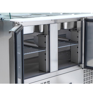 Vitrina refrigerada para ensaladas 4 GN 1/1 - 3 puertas Dynasteel: Almacenamiento óptimo para profesionales.