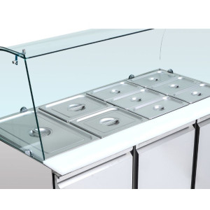 Vitrina refrigerada para ensaladas 4 GN 1/1 - 3 puertas Dynasteel: Almacenamiento óptimo para profesionales.